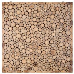 Wyld and Coco Teak Cross-Section Wall Art in Light Brown - thumbnail 2