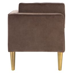 Orsina Velvet Upholstered Grey Velvet & Left Arm Chaise Lounge, Luxirous Chaise Lounge, Slim Chaise For Relaxing - thumbnail 3