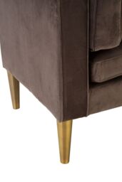 Orsina Velvet Upholstered Grey Velvet & Left Arm Chaise Lounge, Luxirous Chaise Lounge, Slim Chaise For Relaxing - thumbnail 5