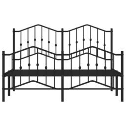 Berkfield Home Metal Bed Frame with Headboard & Footboard Black 135x190 cm Double - thumbnail 5
