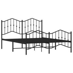 Berkfield Home Metal Bed Frame with Headboard & Footboard Black 135x190 cm Double - thumbnail 4