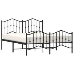 Berkfield Home Metal Bed Frame with Headboard & Footboard Black 135x190 cm Double - thumbnail 3