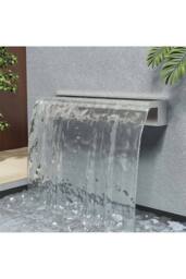 Living and Home 60cm Back Entry Stainless Steel Water Blade Waterfall Pool Fountain in Silver - thumbnail 5