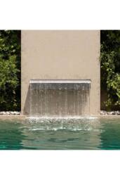 Living and Home 60cm Back Entry Stainless Steel Water Blade Waterfall Pool Fountain in Silver - thumbnail 6