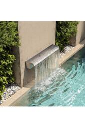 Living and Home 60cm Back Entry Stainless Steel Water Blade Waterfall Pool Fountain in Silver