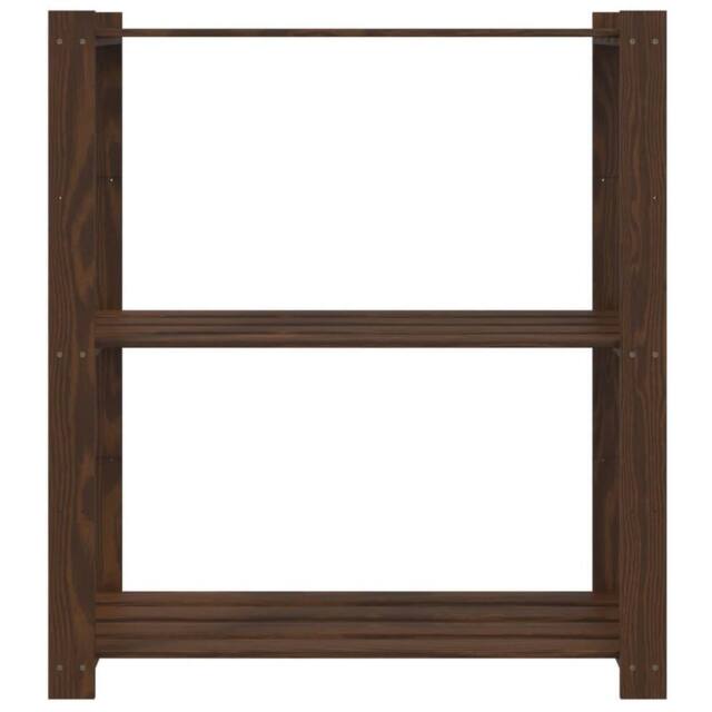 Berkfield Home Beautiful 3-Tier Storage Rack Brown 80x38x90 cm Solid Wood Pine - Size: 80 x 38 x 90 cm - image 1