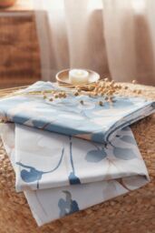 Drift Home 'Anya' All-Over Leaf Print Duvet Cover Set in Blue - Size: Single - thumbnail 4