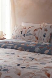 Drift Home 'Anya' All-Over Leaf Print Duvet Cover Set in Blue - Size: Single - thumbnail 2