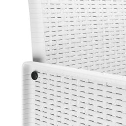 Berkfield Home 11 Piece Garden Dining Set with Cushions White Poly Rattan - thumbnail 8