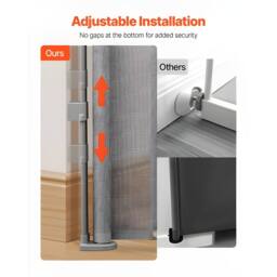 Ferand Retractable Baby Gate 870 mm Tall Extends up to 1400 mm Wide in Grey - thumbnail 6