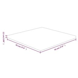 Berkfield Home Square Table Top 70x70x2.5 cm Untreated Solid Wood Oak in Brown - thumbnail 4