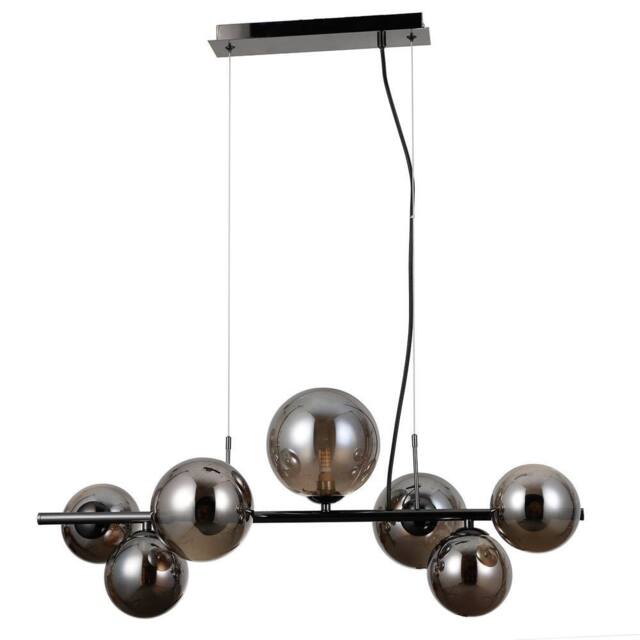 Netlighting Canello Modern 7 Light Bar Pendant Ceiling Light G9 in Black - image 1