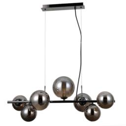 Netlighting Canello Modern 7 Light Bar Pendant Ceiling Light G9 in Black - thumbnail 1