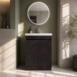 Balterley Chartley 2 Door Vanity Unit, Thin-Edge Basin, 600mm, Slate in Grey - thumbnail 4