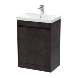 Balterley Chartley 2 Door Vanity Unit, Thin-Edge Basin, 600mm, Slate in Grey