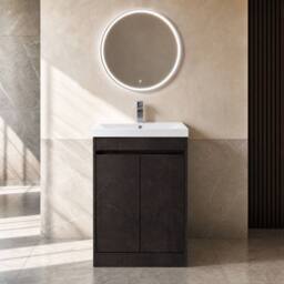 Balterley Chartley 2 Door Vanity Unit, Thin-Edge Basin, 600mm, Slate in Grey - thumbnail 6