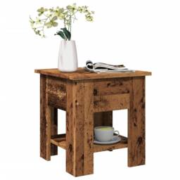 Berkfield Home Coffee Table Old Wood 40x40x42 cm Engineered Wood in Brown - Size: 40 x 40 x 42 cm - thumbnail 2