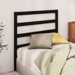 Berkfield Home Beautiful Bed Headboard Black 96x4x100 cm Solid Wood Pine - Size: 96 x 4 x 100 cm - thumbnail 1