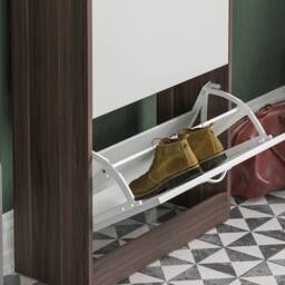 HD Designs 2 Drawer Shoe Cabinet Organizer Storage in White - thumbnail 5