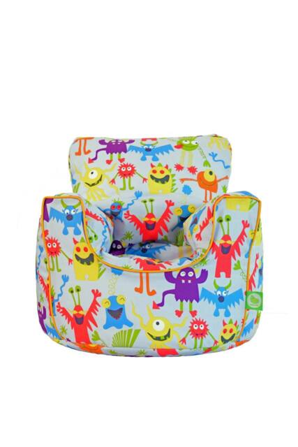 Bean Lazy Cotton Grey Monsters Bean Bag Arm Chair with Beans Child / Teen size in Light Grey - Size: Large - image 1