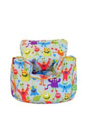 Bean Lazy Cotton Grey Monsters Bean Bag Arm Chair with Beans Child / Teen size in Light Grey - Size: Large - thumbnail 1