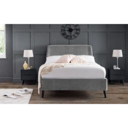 Ashfield Grey Velvet Premium Curved Bed Frame - King - thumbnail 1