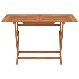 Berkfield Home Folding Garden Table 120x70x75 cm Solid Eucalyptus Wood in Brown - Size: 120 x 70 x 75 cm - thumbnail 2