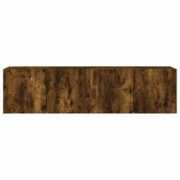 Berkfield Home TV Cabinets Wall-mounted 2 pcs Smoked Oak 80x30x41 cm in Brown - Size: 80 x 30 x 41 cm - thumbnail 7