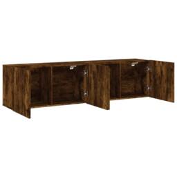 Berkfield Home TV Cabinets Wall-mounted 2 pcs Smoked Oak 80x30x41 cm in Brown - Size: 80 x 30 x 41 cm - thumbnail 6