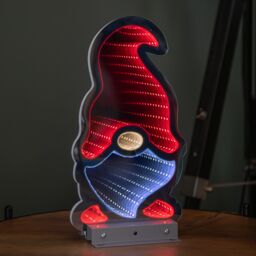 Samuel Alexander 30cm LED Infinity Christmas Gonk Decoration with Red Hat & Metal Base - thumbnail 6