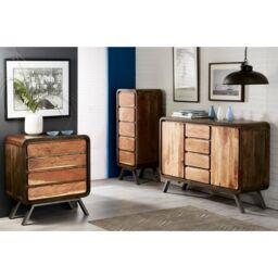 Indian Hub Aspen Large Sideboard - Metal/Wood - L40 x W120 x H90 cm in Brown - thumbnail 3