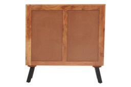 Orsina Small Acacia Sideboard, Natural Acacia Wood 1‑Door & 3‑Drawer Buffet Cabinet, Industrial Black Storage Unit - thumbnail 2