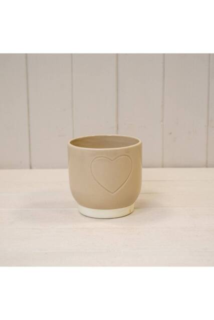 KDMD Cream Debossed Heart Pot - image 1