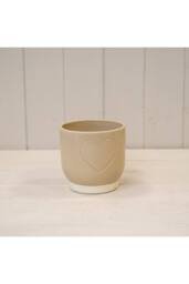 KDMD Cream Debossed Heart Pot - thumbnail 1