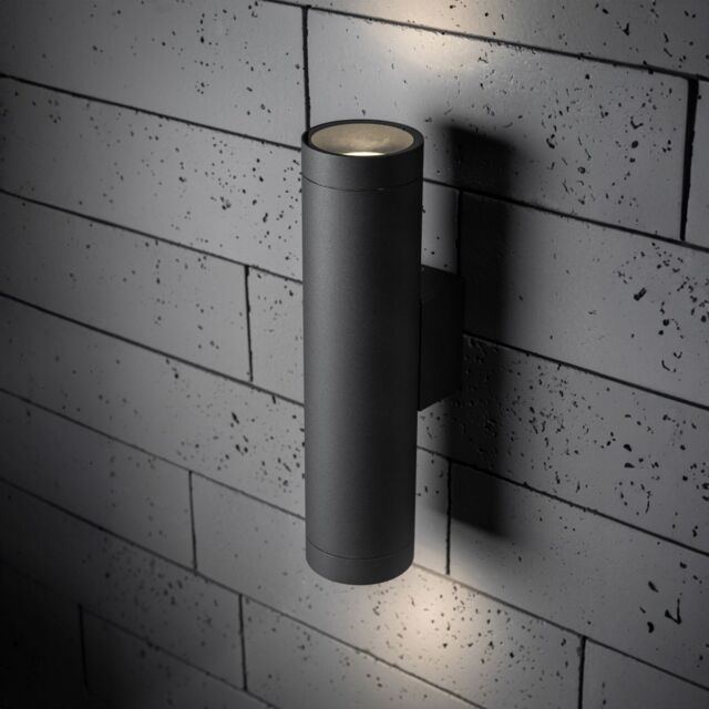 CGC Lighting 'Lucas' Dark Grey Anthracite Extra Long GU10 Double Up & Down Outdoor Wall Light Spotlight IP44 Aluminium - image 1