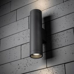 CGC Lighting 'Lucas' Dark Grey Anthracite Extra Long GU10 Double Up & Down Outdoor Wall Light Spotlight IP44 Aluminium - thumbnail 3