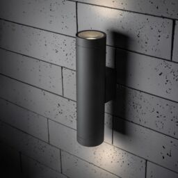 CGC Lighting 'Lucas' Dark Grey Anthracite Extra Long GU10 Double Up & Down Outdoor Wall Light Spotlight IP44 Aluminium