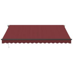 Berkfield Home Manual Retractable Awning with LEDs Burgundy 400x300 cm in Black - thumbnail 4