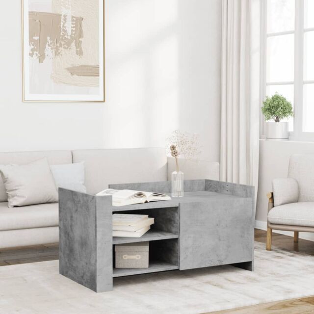 Berkfield Home Coffee Table Concrete Grey 100x50x50 cm Engineered Wood - Size: 100 x 50 x 50 cm - image 1