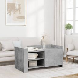 Berkfield Home Coffee Table Concrete Grey 100x50x50 cm Engineered Wood - Size: 100 x 50 x 50 cm - thumbnail 1