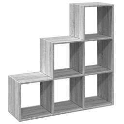Berkfield Home Room Divider Bookcase¬†3-Tier¬†Grey Sonoma 99x29x99 cm Engineered Wood in Grey - Size: 99 x 29 x 99 cm - thumbnail 7