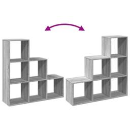 Berkfield Home Room Divider Bookcase¬†3-Tier¬†Grey Sonoma 99x29x99 cm Engineered Wood in Grey - Size: 99 x 29 x 99 cm - thumbnail 8