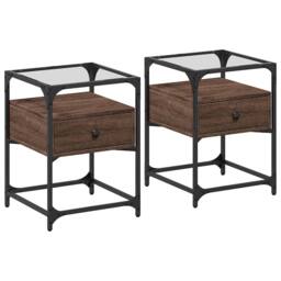 Berkfield Home Bedside Cabinets 2 pcs Brown Oak 40x40x55 cm Engineered Wood - Size: 40 x 40 x 55 cm - thumbnail 1
