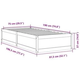 Berkfield Home Bed Frame without Mattress 75x190 cm Small Single Solid Wood Pine in Light Tan - thumbnail 9