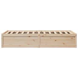 Berkfield Home Bed Frame without Mattress 75x190 cm Small Single Solid Wood Pine in Light Tan - thumbnail 5