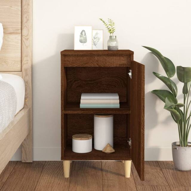 Berkfield Home Classic Bedside Cabinet Brown Oak 40x35x70 cm Engineered Wood - Size: 40 x 35 x 70 cm - image 1