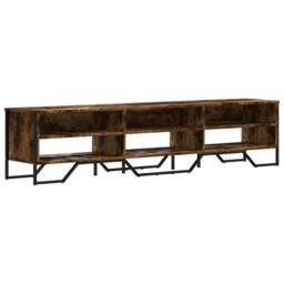 Berkfield Home TV Cabinet Smoked Oak 180x34x41 cm Engineered Wood in Brown - Size: 180 x 34 x 41 cm - thumbnail 3