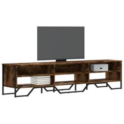 Berkfield Home TV Cabinet Smoked Oak 180x34x41 cm Engineered Wood in Brown - Size: 180 x 34 x 41 cm - thumbnail 2
