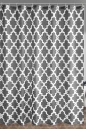 Neel Blue Mandala Polyester Shower Curtain, Water-Resistant Bathroom Curtain With 12 Hooks - 180x200cm in Grey - Size: 180 cm width x 200 cm drop - thumbnail 6