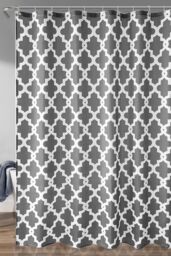 Neel Blue Mandala Polyester Shower Curtain, Water-Resistant Bathroom Curtain With 12 Hooks - 180x200cm in Grey - Size: 180 cm width x 200 cm drop